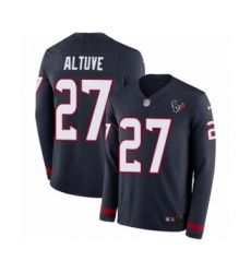 Youth Nike Houston Texans #27 Jose Altuve Limited Navy Blue Therma Long Sleeve NFL Jersey
