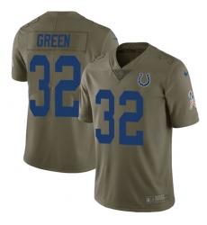 Men's Nike Indianapolis Colts #32 T.J. Green Limited Olive 2017 Salute to Service NFL Jersey