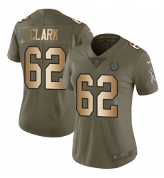 Women's Nike Indianapolis Colts #62 Le'Raven Clark Limited Olive/Gold 2017 Salute to Service NFL Jersey