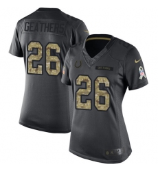 Women's Nike Indianapolis Colts #26 Clayton Geathers Limited Black 2016 Salute to Service NFL Jersey