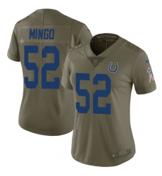 Women's Nike Indianapolis Colts #52 Barkevious Mingo Limited Olive 2017 Salute to Service NFL Jersey