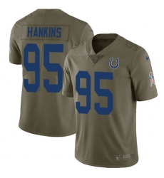 Men's Nike Indianapolis Colts #95 Johnathan Hankins Limited Olive 2017 Salute to Service NFL Jersey