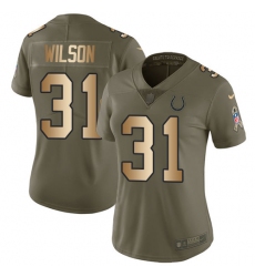 Women's Nike Indianapolis Colts #31 Quincy Wilson Limited Olive/Gold 2017 Salute to Service NFL Jersey