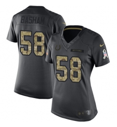 Women's Nike Indianapolis Colts #58 Tarell Basham Limited Black 2016 Salute to Service NFL Jersey