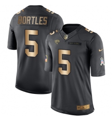 Youth Nike Jacksonville Jaguars #5 Blake Bortles Limited Black/Gold Salute to Service NFL Jersey