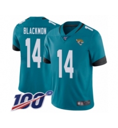 Men's Jacksonville Jaguars #14 Justin Blackmon Teal Green Alternate Vapor Untouchable Limited Player 100th Season Football Jersey