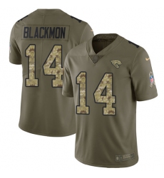 Youth Nike Jacksonville Jaguars #14 Justin Blackmon Limited Olive/Camo 2017 Salute to Service NFL Jersey