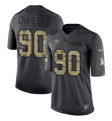 Men's Nike Jacksonville Jaguars #90 Stefan Charles Limited Black 2016 Salute to Service NFL Jersey