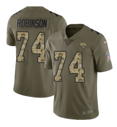 Men's Nike Jacksonville Jaguars #74 Cam Robinson Limited Olive/Camo 2017 Salute to Service NFL Jersey