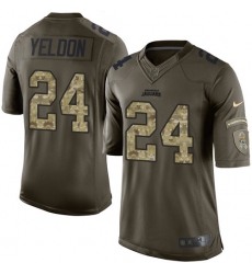 Men's Nike Jacksonville Jaguars #24 T.J. Yeldon Elite Green Salute to Service NFL Jersey