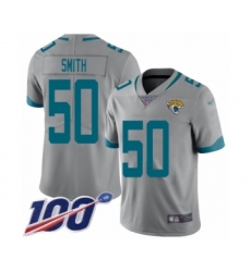 Youth Jacksonville Jaguars #50 Telvin Smith Silver Inverted Legend Limited 100th Season Football Jersey