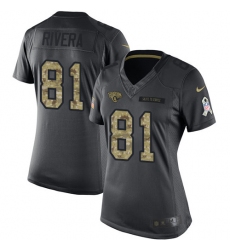 Women's Nike Jacksonville Jaguars #81 Mychal Rivera Limited Black 2016 Salute to Service NFL Jersey