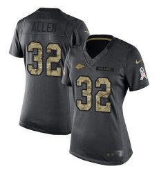 Women's Nike Kansas City Chiefs #32 Marcus Allen Limited Black 2016 Salute to Service NFL Jersey