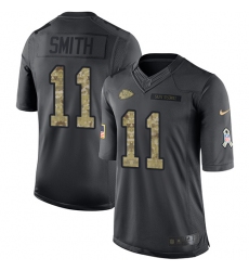 Youth Nike Kansas City Chiefs #11 Alex Smith Limited Black 2016 Salute to Service NFL Jersey