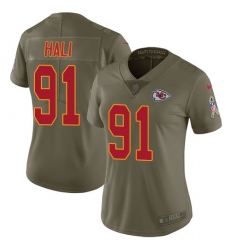 Women's Nike Kansas City Chiefs #91 Tamba Hali Limited Olive 2017 Salute to Service NFL Jersey