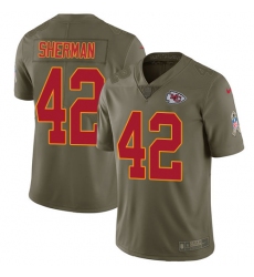 Youth Nike Kansas City Chiefs #42 Anthony Sherman Limited Olive 2017 Salute to Service NFL Jersey