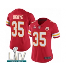 Women's Kansas City Chiefs #35 Christian Okoye Red Team Color Vapor Untouchable Limited Player Super Bowl LIV Bound Football Jersey