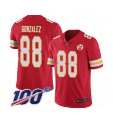 Men's Kansas City Chiefs #88 Tony Gonzalez Red Team Color Vapor Untouchable Limited Player 100th Season Football Jersey