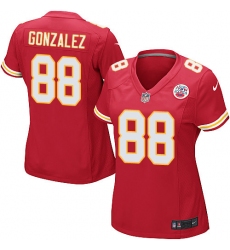 Women's Nike Kansas City Chiefs #88 Tony Gonzalez Game Red Team Color NFL Jersey