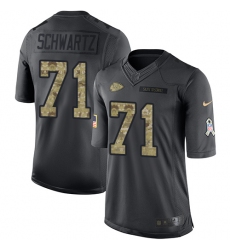 Men's Nike Kansas City Chiefs #71 Mitchell Schwartz Limited Black 2016 Salute to Service NFL Jersey